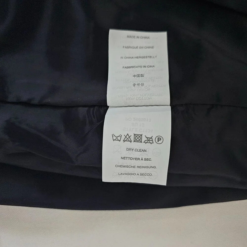 J.Crew Women's Navy Blue/White Chevron Stripe Pattern Pencil Skirt Size 00 - Picture 12 of 13